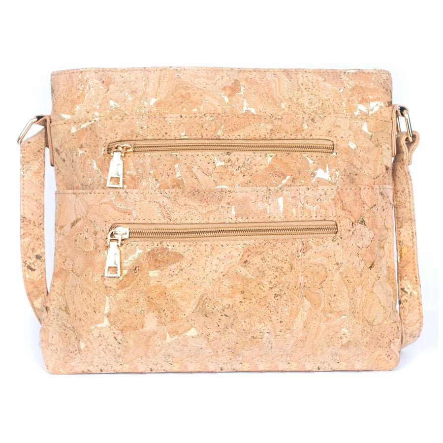 Front of Molten Gold Cork Crossbody with Large Slip Pocket from Texas Cork Company