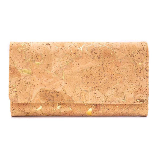 Front of Molten Gold Trifold Cork Wallet for Women from Texas Cork Company