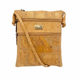 Charleston Cork Triple Zip Crossbody Bag front in Bright Grey