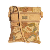 Charleston Cork Triple Zip Crossbody Bag front in Ocean