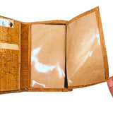 Inside right view Golden Gate Trifold Cork Wallet showing 2 large picture slots
