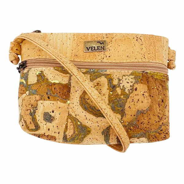 Helena Small Crossbody Cork Bag front in Ocean