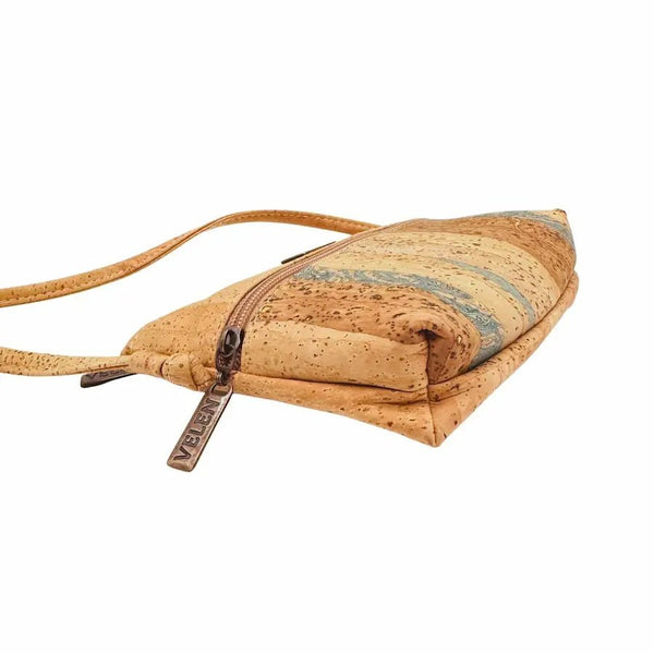 Helena Small Crossbody Cork Bag bottom and side view