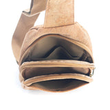 View of inside pockets in Natural Cork Chest Bag from Texas Cork Company
