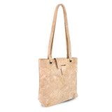 Angled view of Key West cork shoulder tote