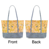 Front and back views of the Laguna Cork Panel Tote in Sunshine