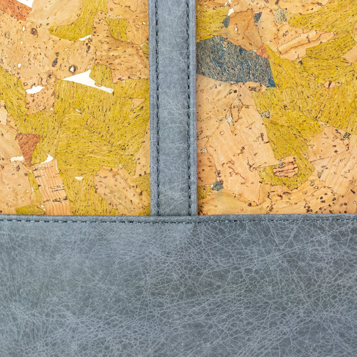 Yellow Sunshine cork pattern detail on Laguna tote
