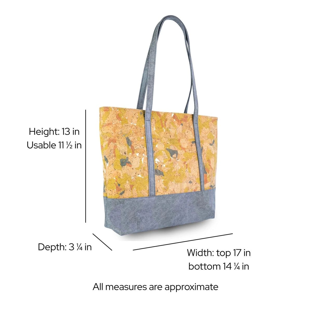 Laguna Tote dimensions on a white background