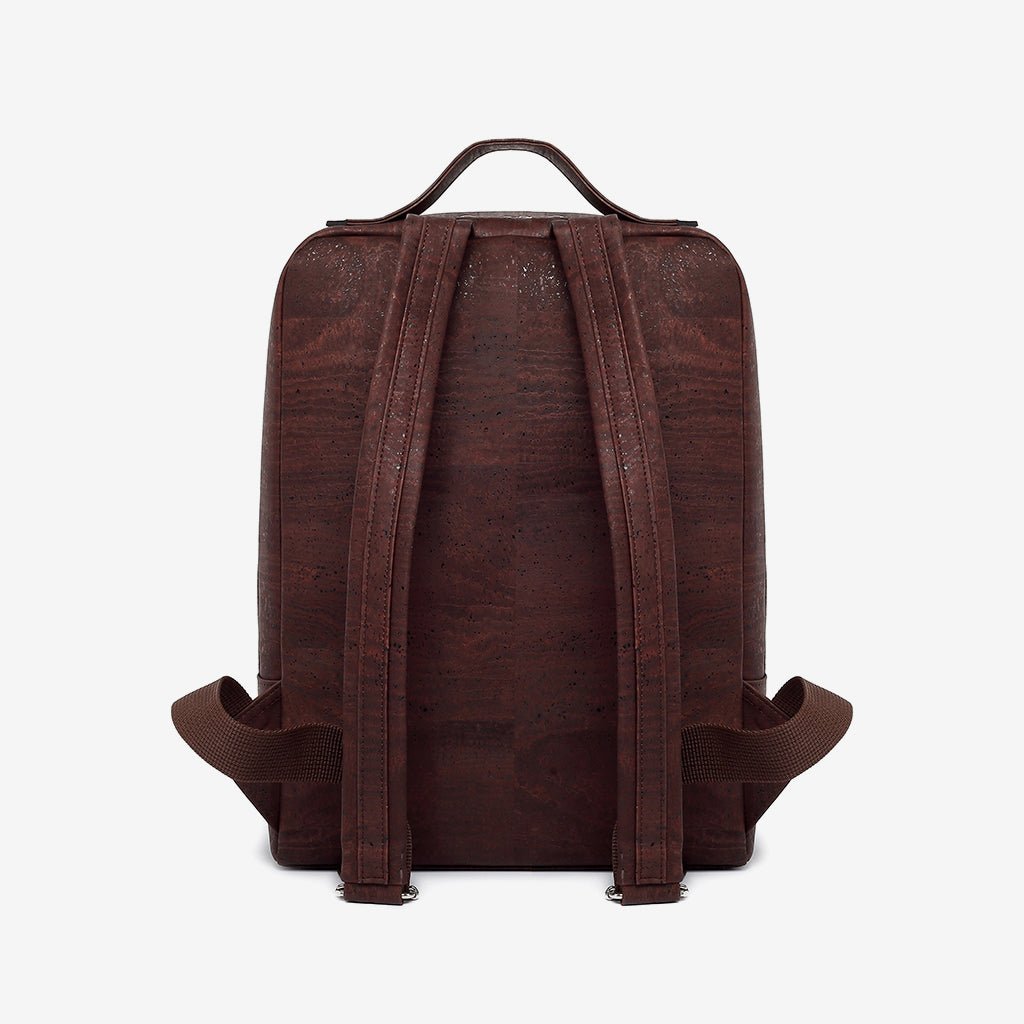 Large Backpack in Brown Cork back view showing straps-4010.02-BR37 - Texas Cork Company