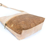 Bottom of Large Two Tone Natural Cork Womens Crossbody Bag from Texas Cork Company