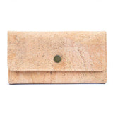 Front view of Lux Cork Trifold Vegan Wallet from Texas Cork Company