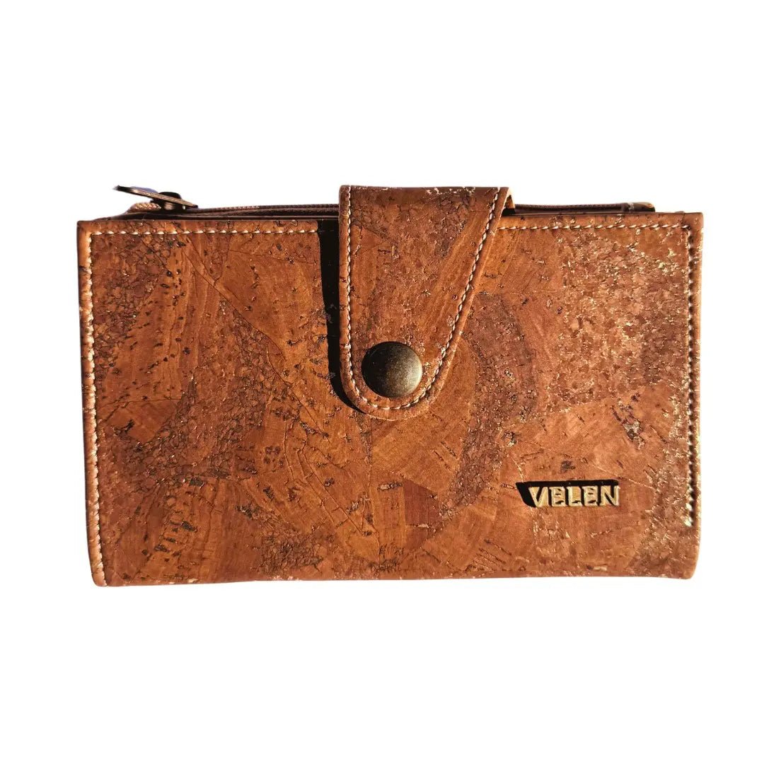 Front view of women's Sierra Snap wallet in Brown Gold