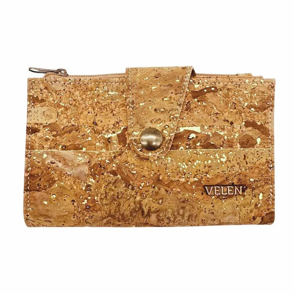 Front view of women's Sierra Snap wallet in Gold