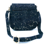 Back of Monaco black cork crossbody bag 