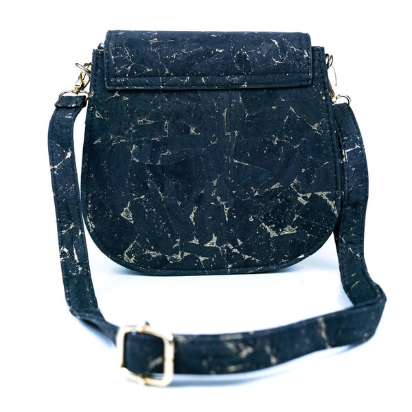 Back of Monaco black cork crossbody bag 