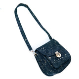 Monaco black cork crossbody bag  with removable strap