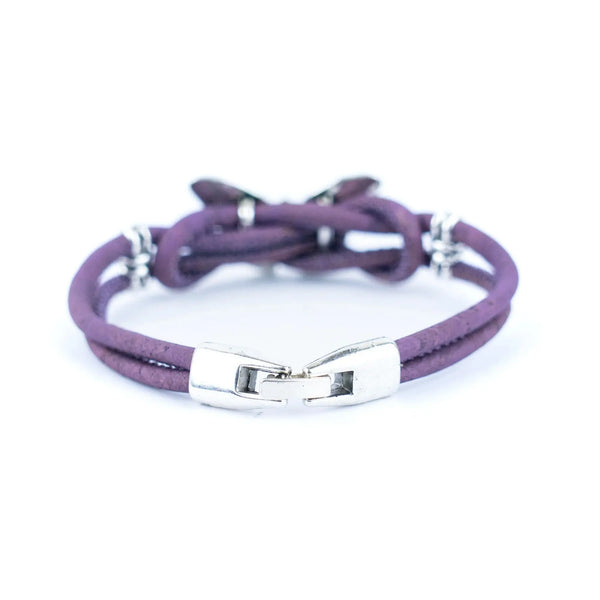 Purple Butterfly Cork Bracelet Clasp
