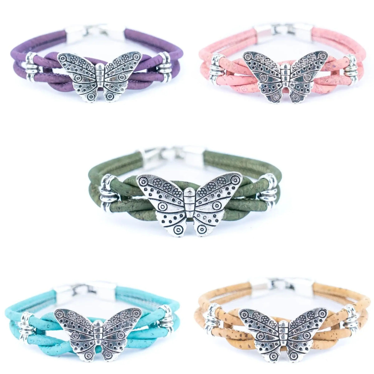 Monarch Butterfly Cork Bracelet in Five Colors