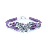Purple Monarch Butterfly Cork Bracelet