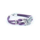 Purple Butterfly Cork Bracelet Side View