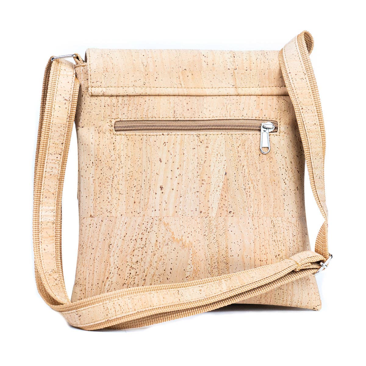 Back view of Natural Cork Satchel Crossbody Bag from Texas Cork Company