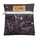 Front of Navy Molten coin purse with almond zipper by Texas Cork Company