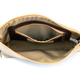 Interior zip pocket and storage compartments of Newark Cork Crossbody Bag