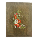  Olive Green with Red & White Wildflowers