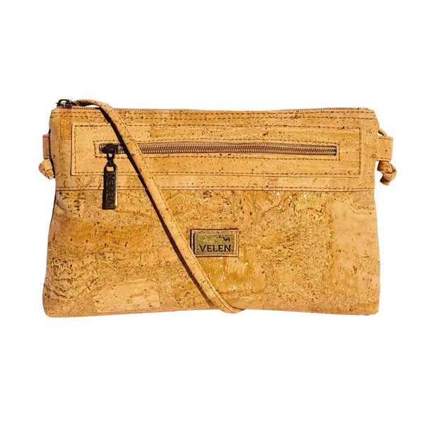 Phoenix Modern Mala - Cork Crossbody Bag front in Bright Grey