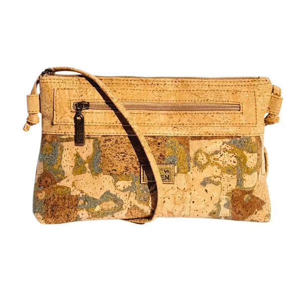 Phoenix Modern Mala - Cork Crossbody Bag front in Ocean