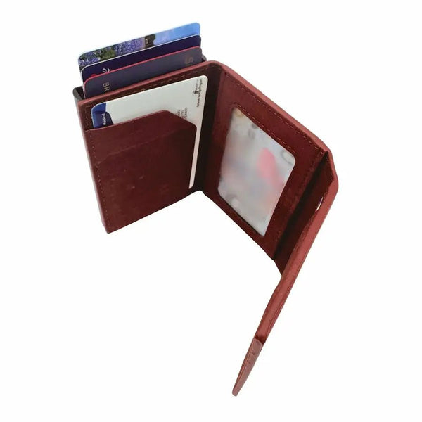 Las Vegas Pop-Out wallet top with cards in the slots