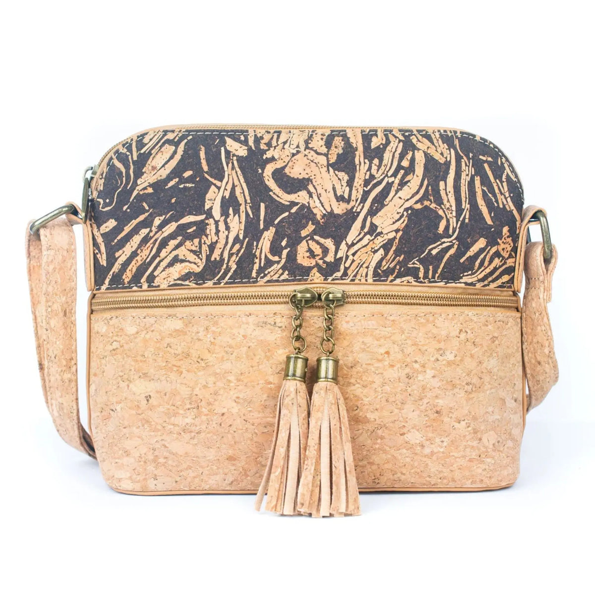 Portland Cork Crossbody Bag - Dark Roast front view