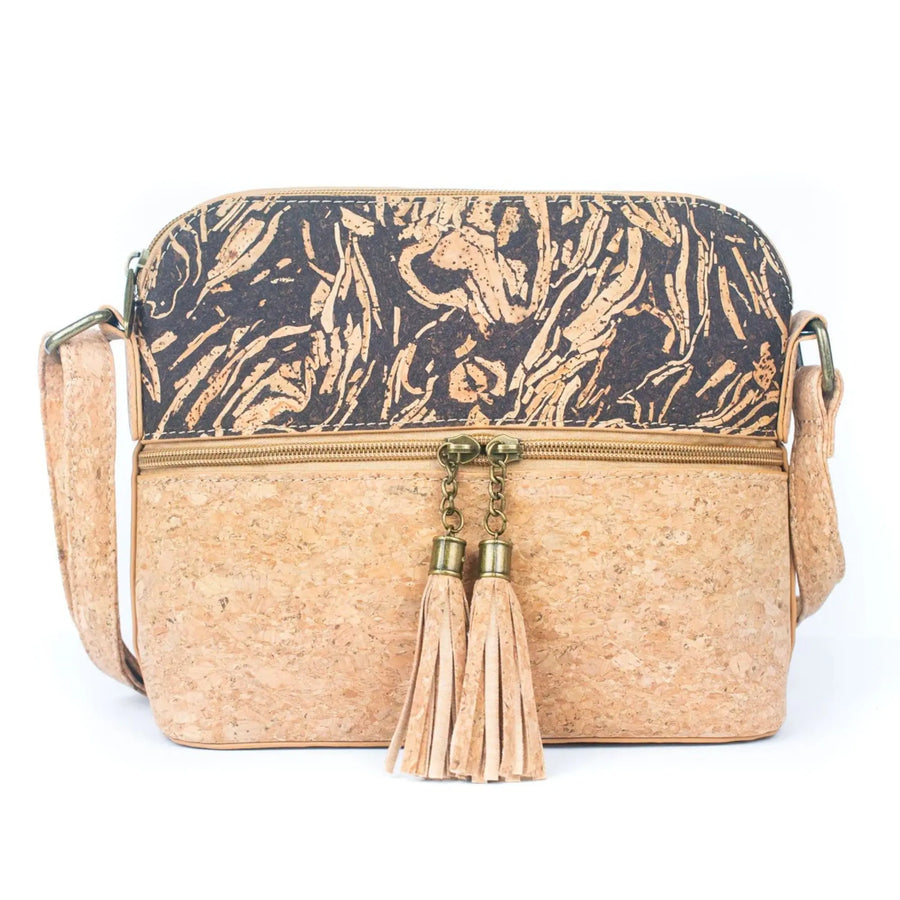 Portland Cork Crossbody Bag - Dark Roast front view