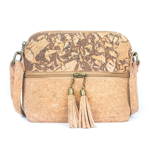 Portland Cork Crossbody Bag - Light Roast front view