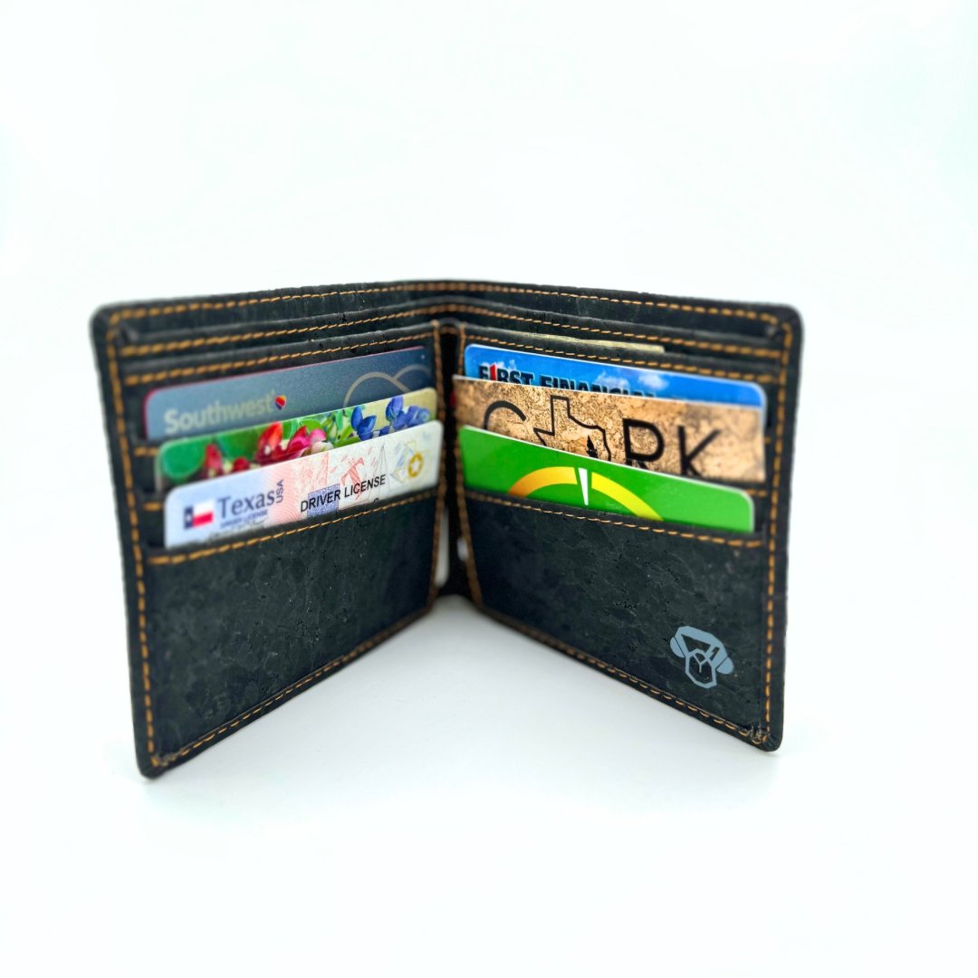 RFID Bifold Cork Wallet For Men - Sustainable Style with RFID Protection -BONOBILL02C - Texas Cork Company