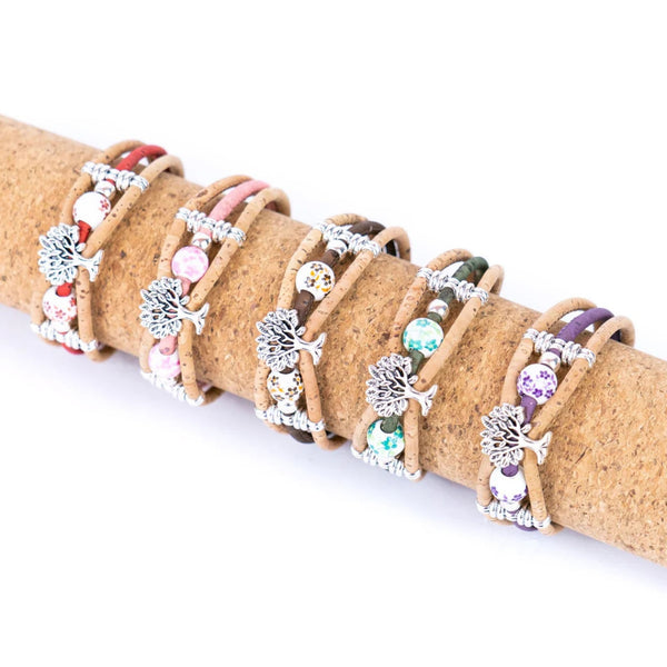 Sedona Tree of Life Cork Bracelet - Group on cork bracelet display