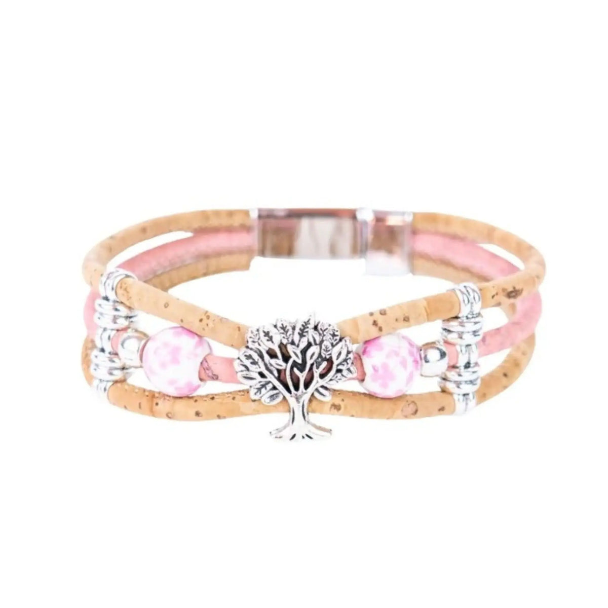 Sedona Tree of Life Cork Bracelet - Pink