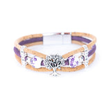 Sedona Tree of Life Cork Bracelet - Purple