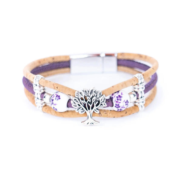 Sedona Tree of Life Cork Bracelet - Purple