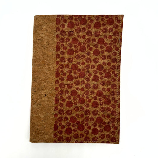 Cork Leather Notepad Cover - Small refillable notepad pomegranates