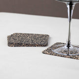 Square Dash Cork Coasters with long stem glass from Texas Cork Company