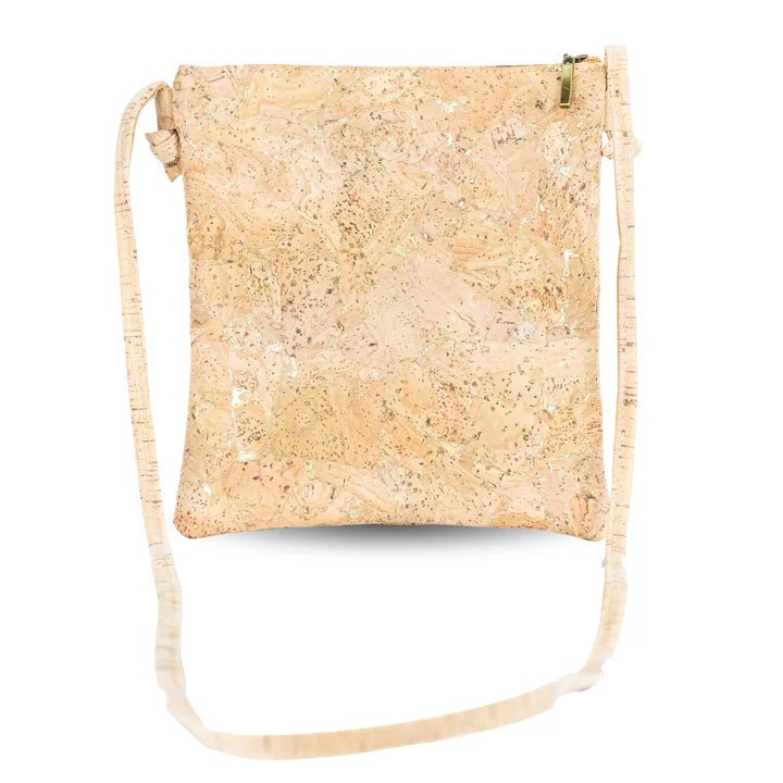 Back of the Summerville Cork Crossbody bag on a white background.