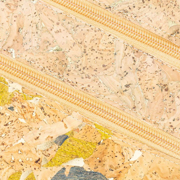 Closeup of the Summerville Cork Crossbody bag on a white background.