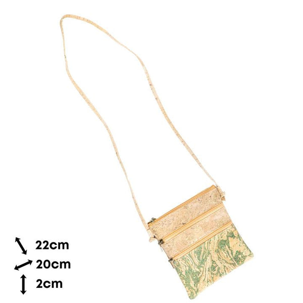 Dimensions of the Summerville Cork Crossbody bag in centimeters on a white background.