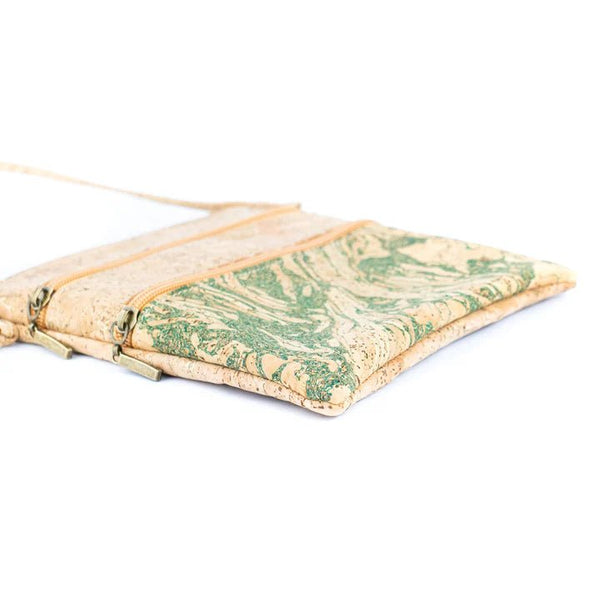 Side and bottom of the Summerville Cork Crossbody bag on a white background.