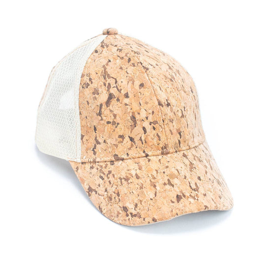 Textured Cork Baseball Cap with Breathable Mesh from Texas Cork Company