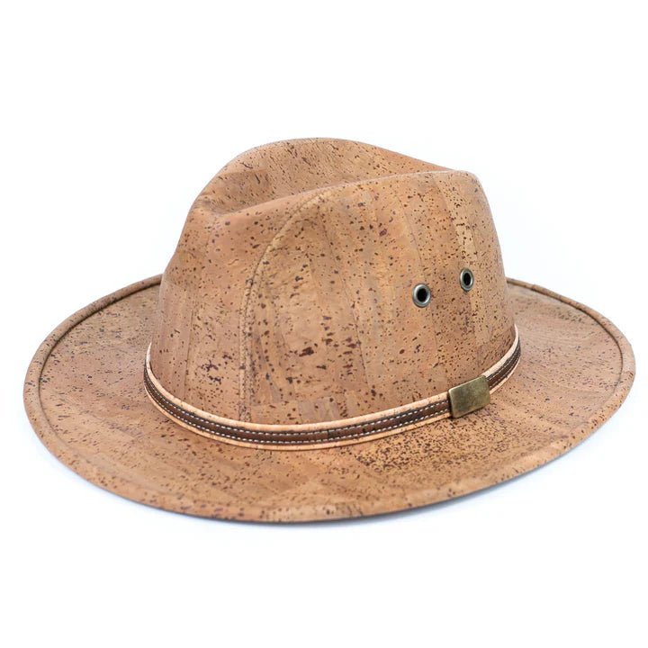 Front and left side of Tobacco Cork Cowboy Hat from Texas Cork Company