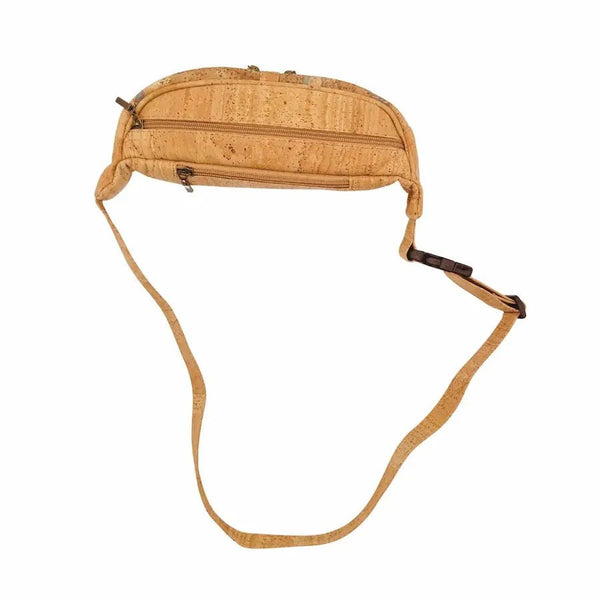 Topeka Cork Sling Belt Bag top showing adjustable strap