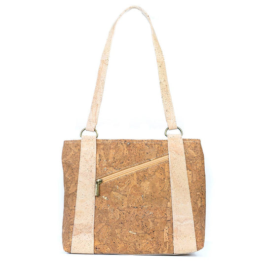 Front of Tobacco Molten Vegan Cork Shoulder Bag from Texas Cork Company.