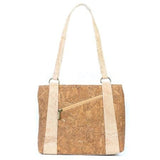 Front of Tobacco Molten Vegan Cork Shoulder Bag 